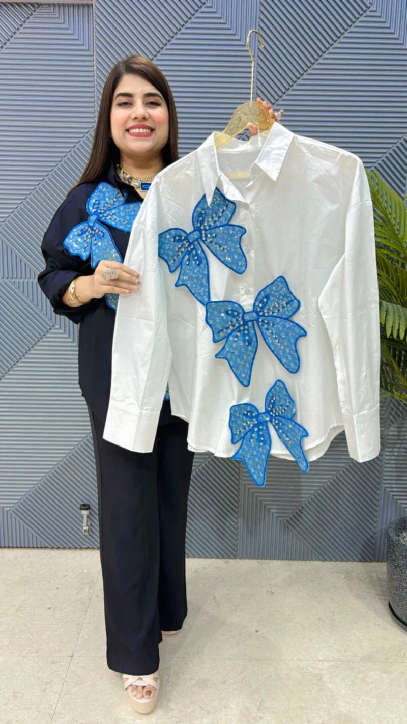 PREMIUM COTTEN SHIRT WITH BOW GGR3075