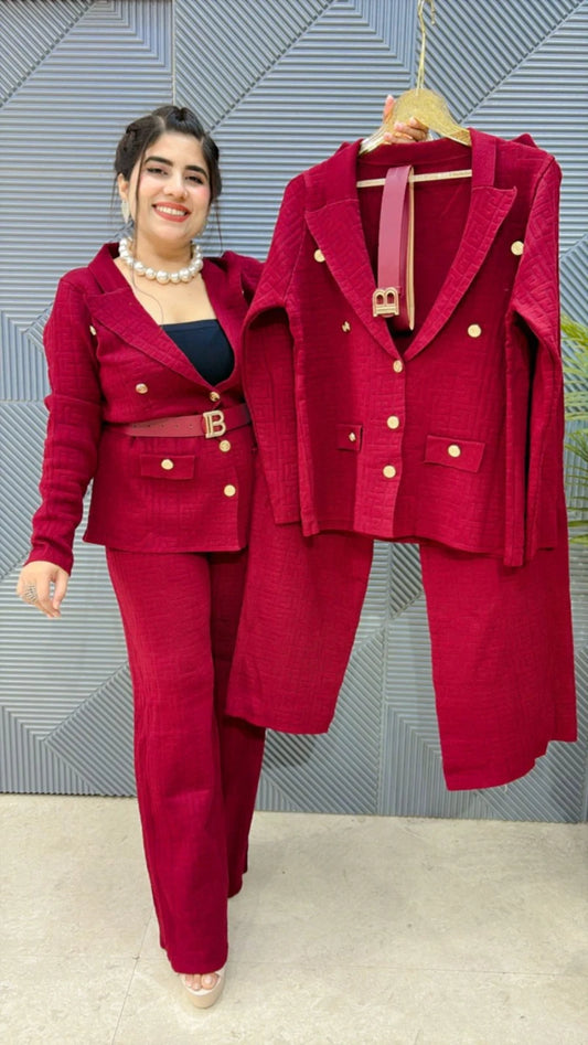 PREMIUM PRE-WINTER CO-ORD SET WITH BELT GGR3215