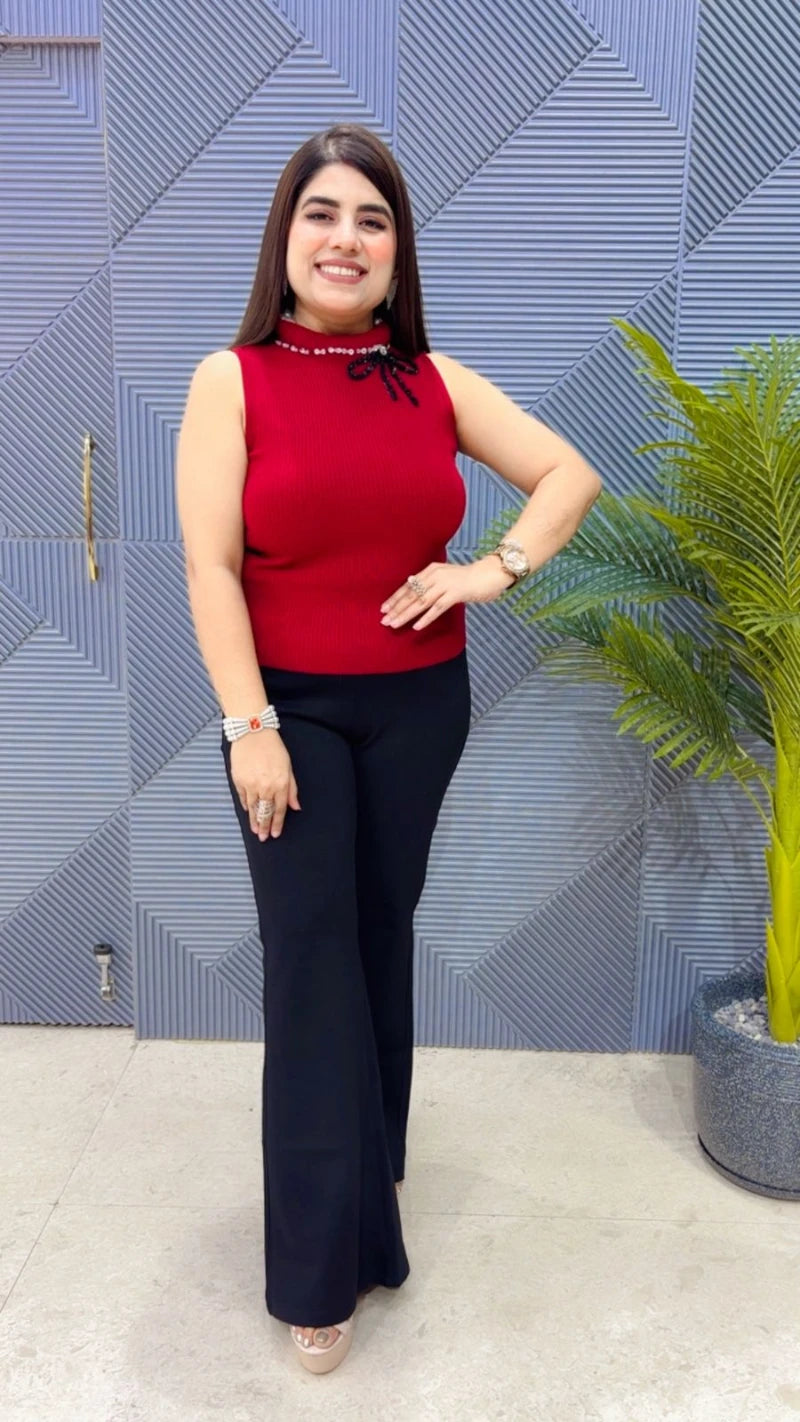 PREMIUM WINTER WEAR CUT SLEEVS TOP GGR3328