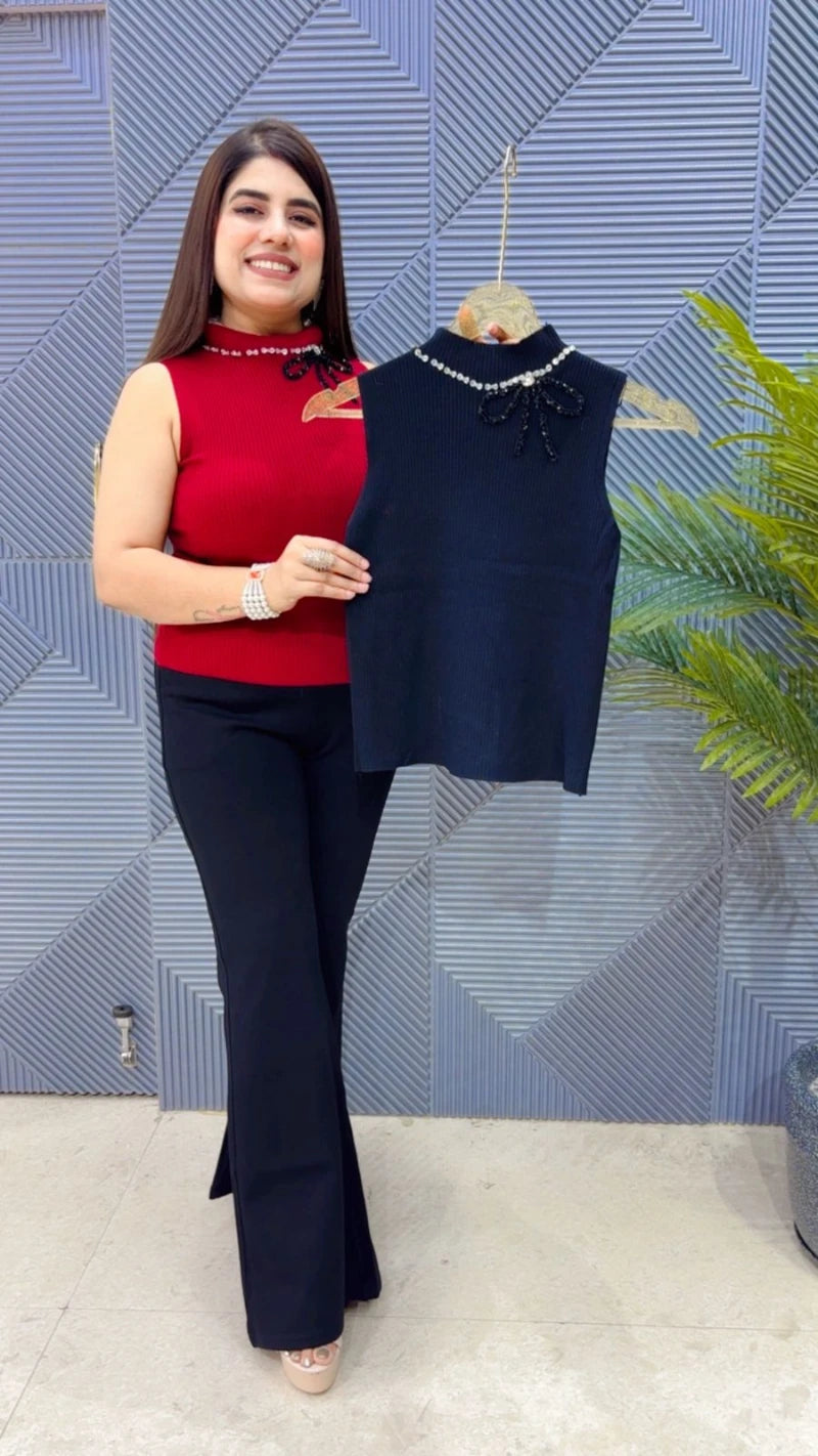 PREMIUM WINTER WEAR CUT SLEEVS TOP GGR3328