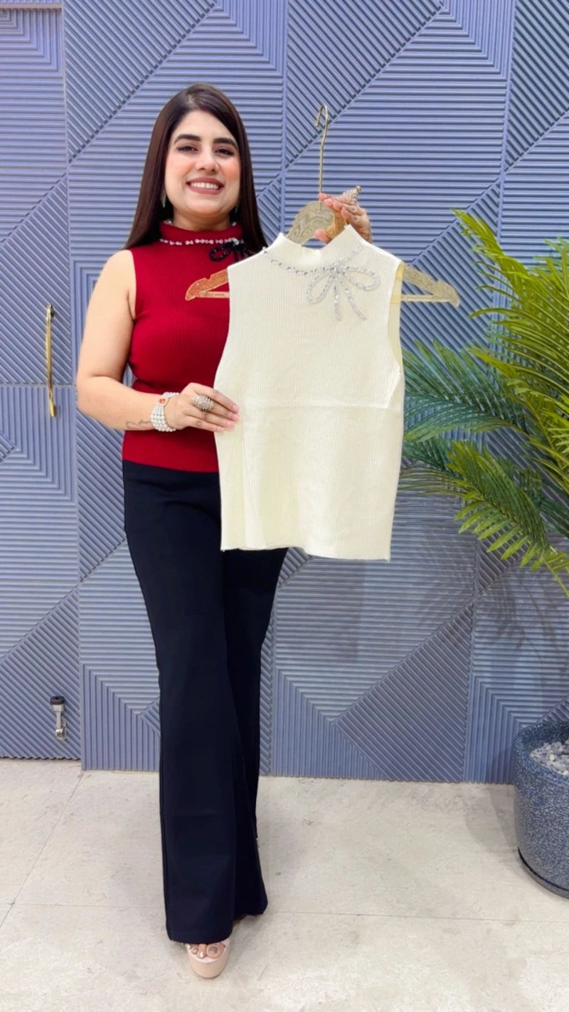 PREMIUM WINTER WEAR CUT SLEEVS TOP GGR3328