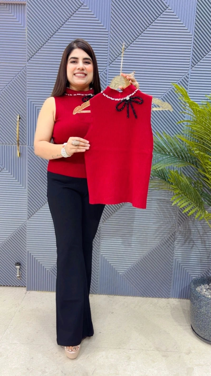 PREMIUM WINTER WEAR CUT SLEEVS TOP GGR3328