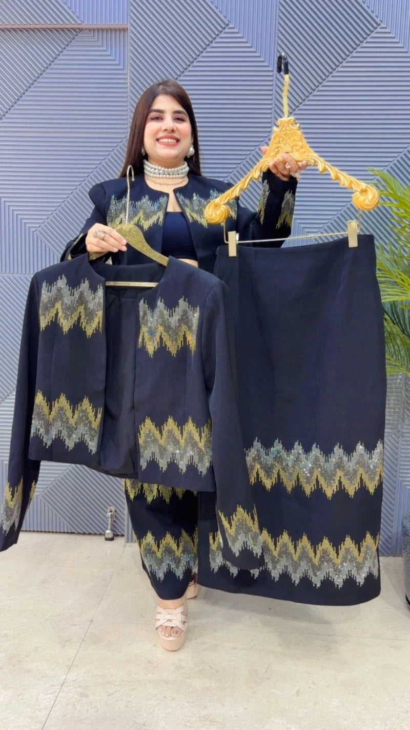 PREMIUM WINTERWEAR SKIRT BLAZER SET GGR3381