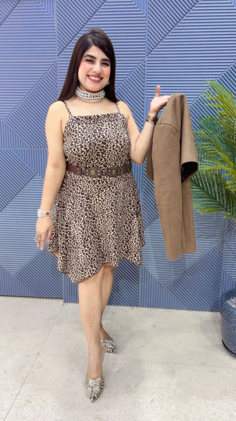 PREMIUM 2 PCS LEOPERD SHORT DRESS GGR3412