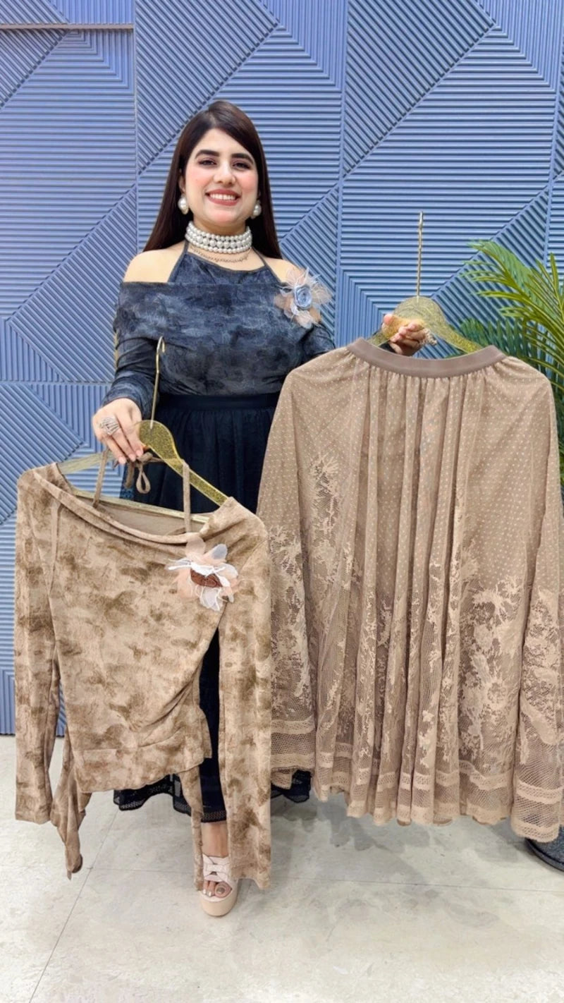 PTREMIUM SKIRT TOP SET GGR3419