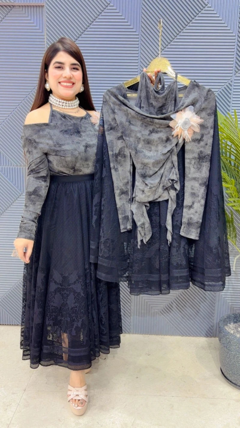 PTREMIUM SKIRT TOP SET GGR3419