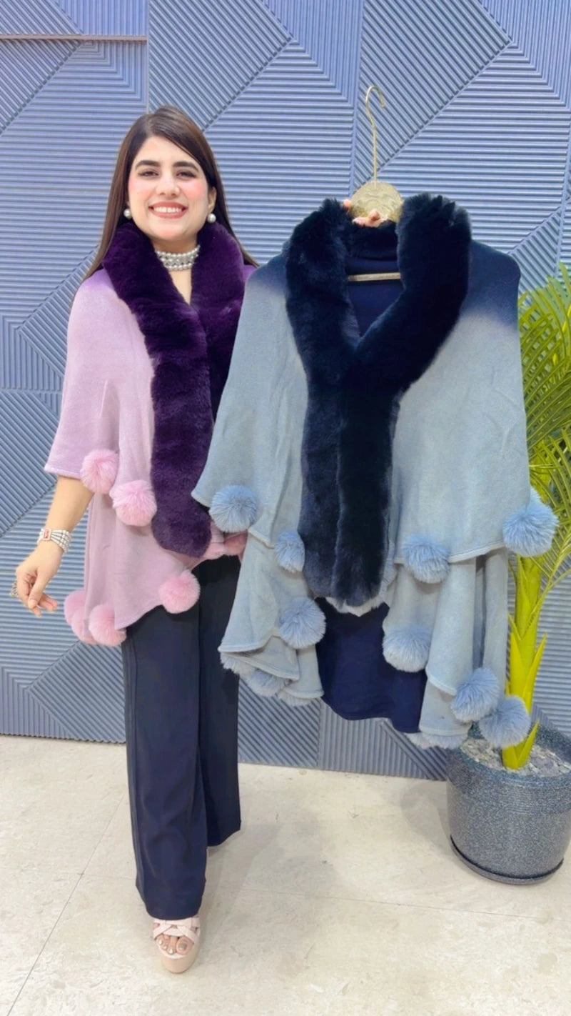 PREMIUM WINTERWEAR WOOLEN VIRAL LATTU PONCHU GGR3434