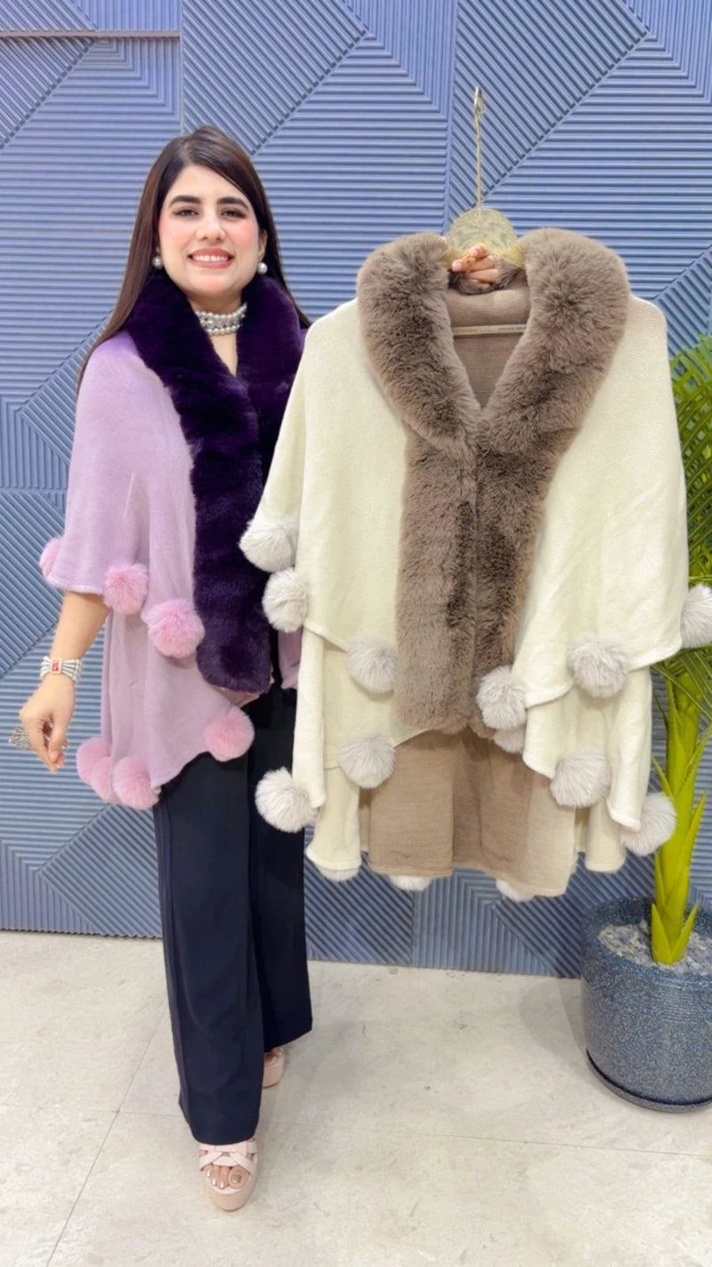 PREMIUM WINTERWEAR WOOLEN VIRAL LATTU PONCHU GGR3434