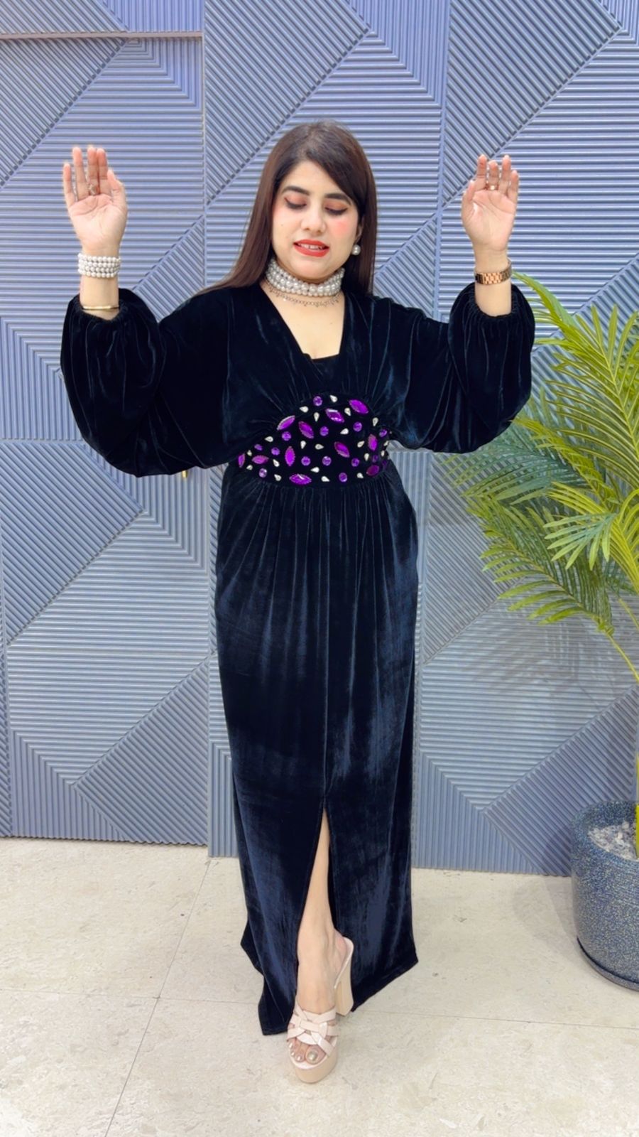 PREMIUM VELVET DRESS GGR3459