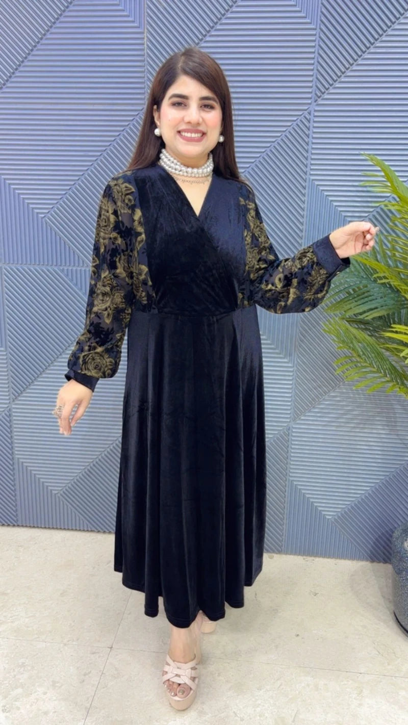 PREMIUM WINTERWEAR VELVET DRESS GGR3472