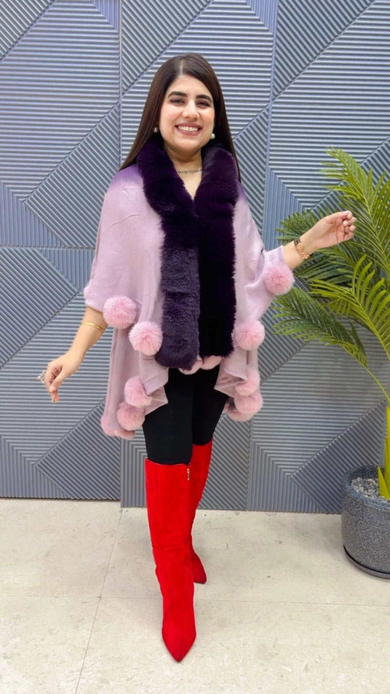 PREMIUM WINTERWEAR WOOLEN VIRAL LATTU PONCHU SHRUG GGR3496