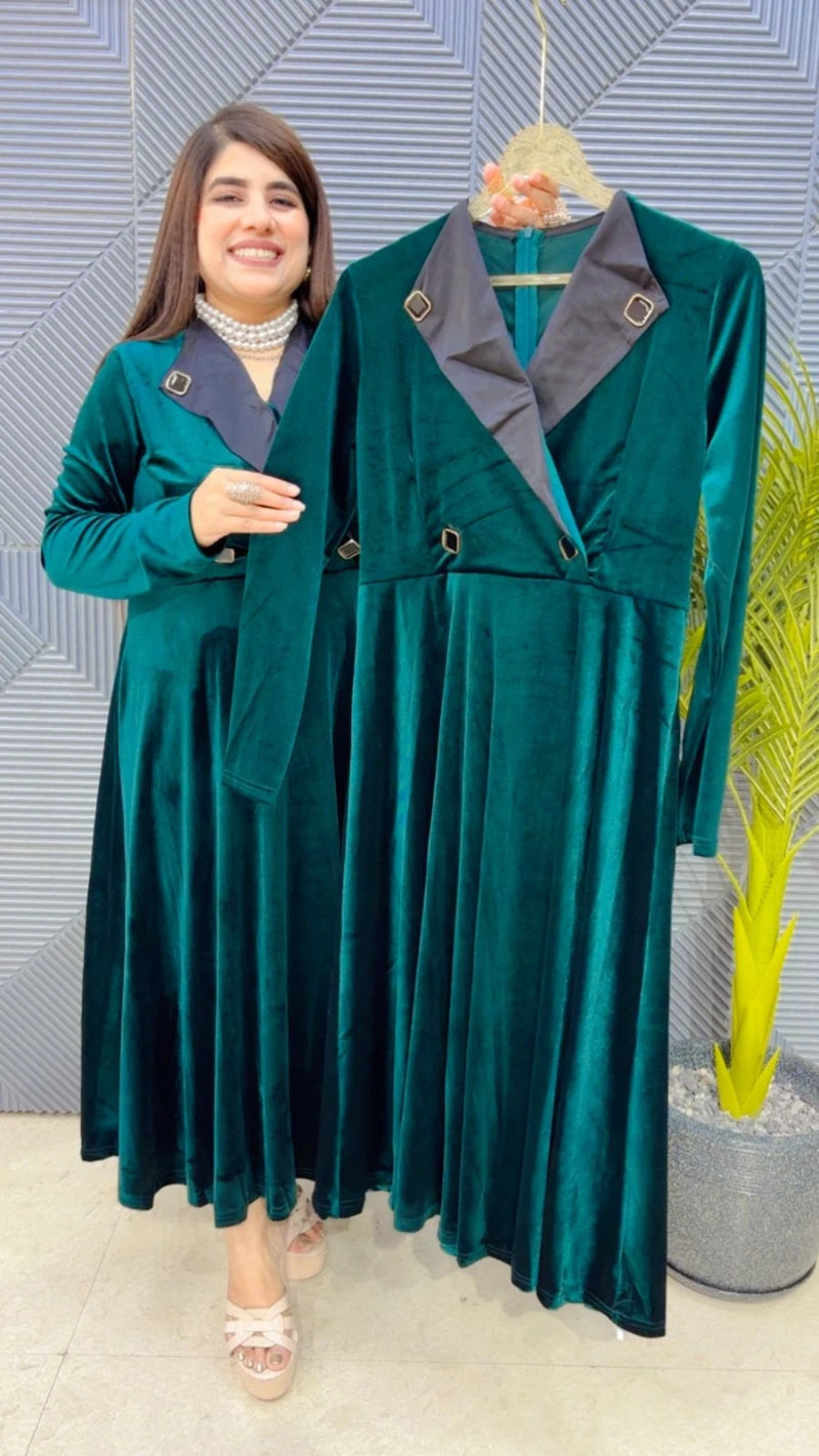 PREMIUM WINTERWEAR DRESS WITH BELT GGR3508