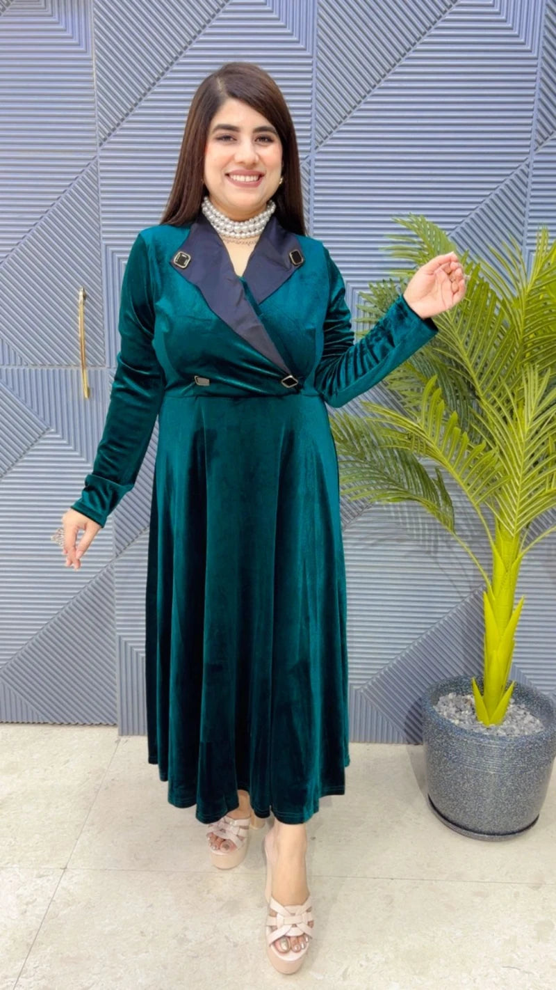 PREMIUM WINTERWEAR DRESS WITH BELT GGR3508