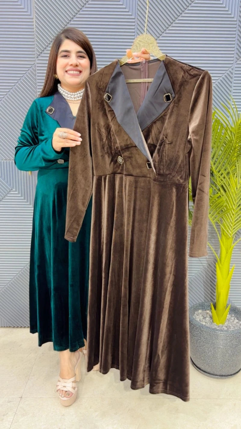 PREMIUM WINTERWEAR DRESS WITH BELT GGR3508