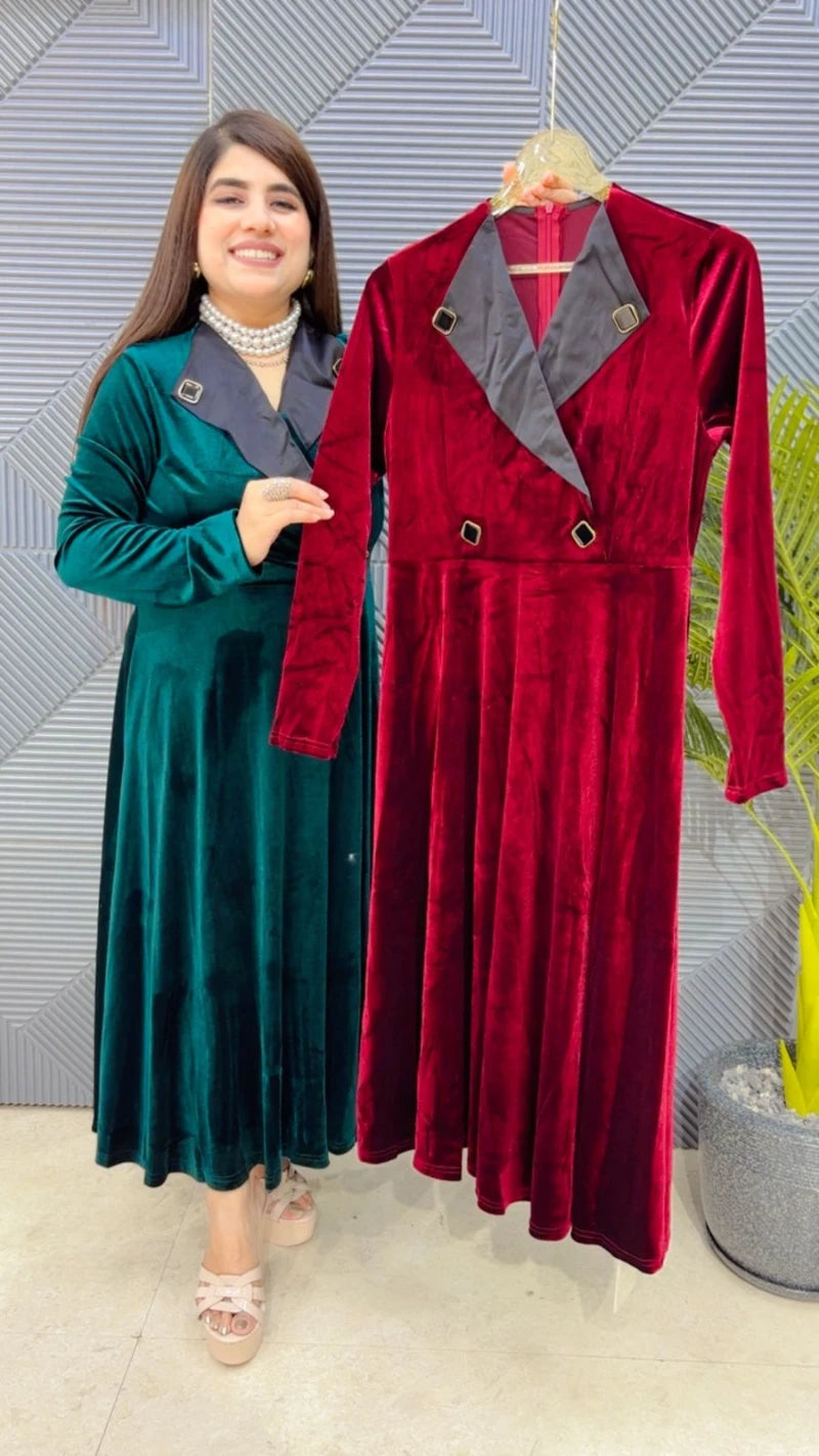 PREMIUM WINTERWEAR DRESS WITH BELT GGR3508