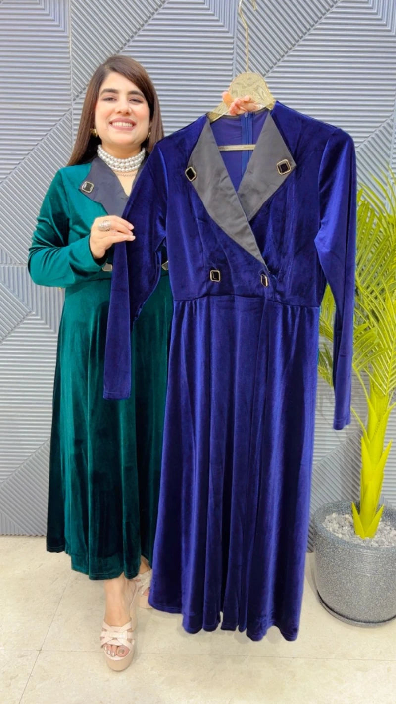 PREMIUM WINTERWEAR DRESS WITH BELT GGR3508