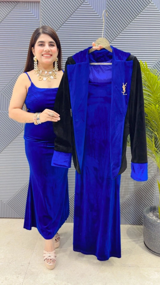 PREMIUM VELVET BLAZER DRESS GGR3521