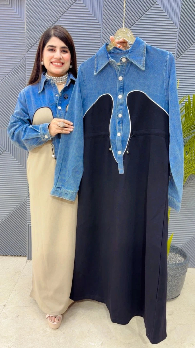 PREMIUM WINTERWEAR DENIM DRESS GGR3523