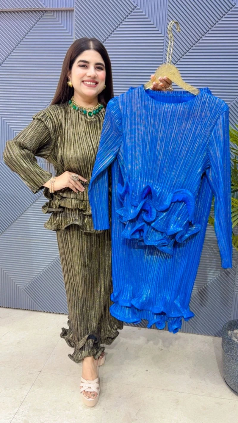 PREMIUM WRINKE CORDSET WITH BELT GGR3613