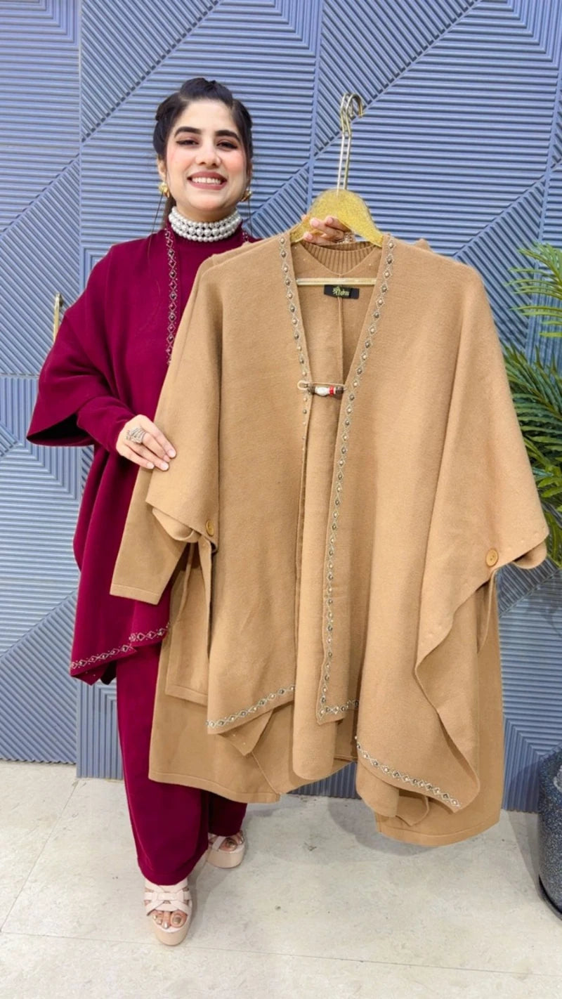 PREMIUM WINTERWEAR 3 PCS CORDSET WITH BROOCH GGR3654