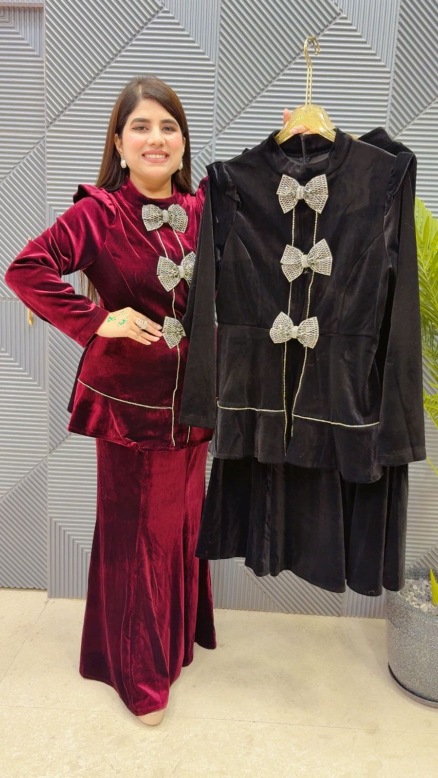 BEAUTIFUL VELVET SKIRT SET GGR3766