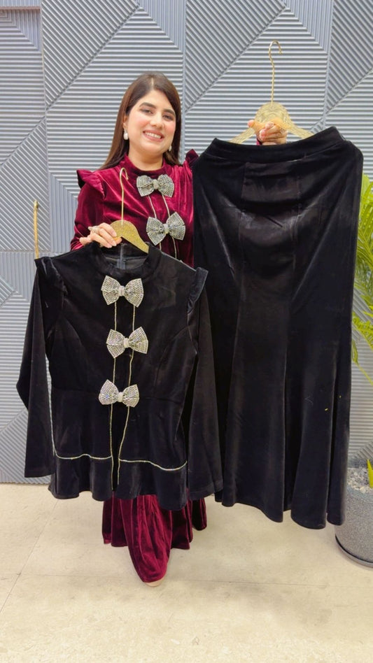 BEAUTIFUL VELVET SKIRT SET GGR3766