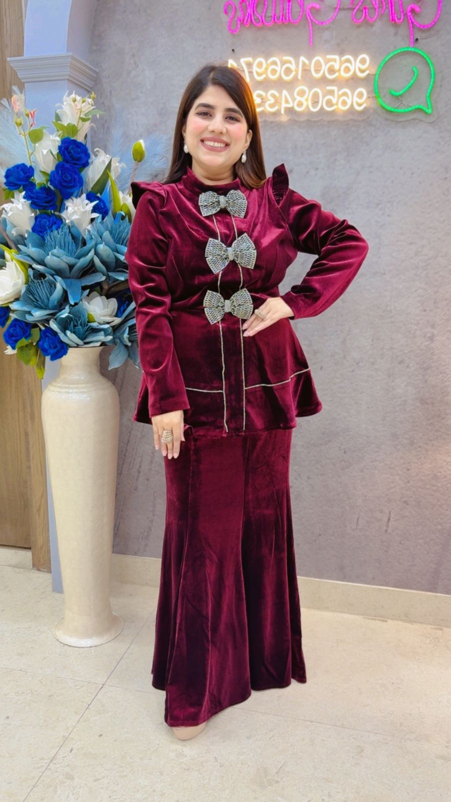 BEAUTIFUL VELVET SKIRT SET GGR3766