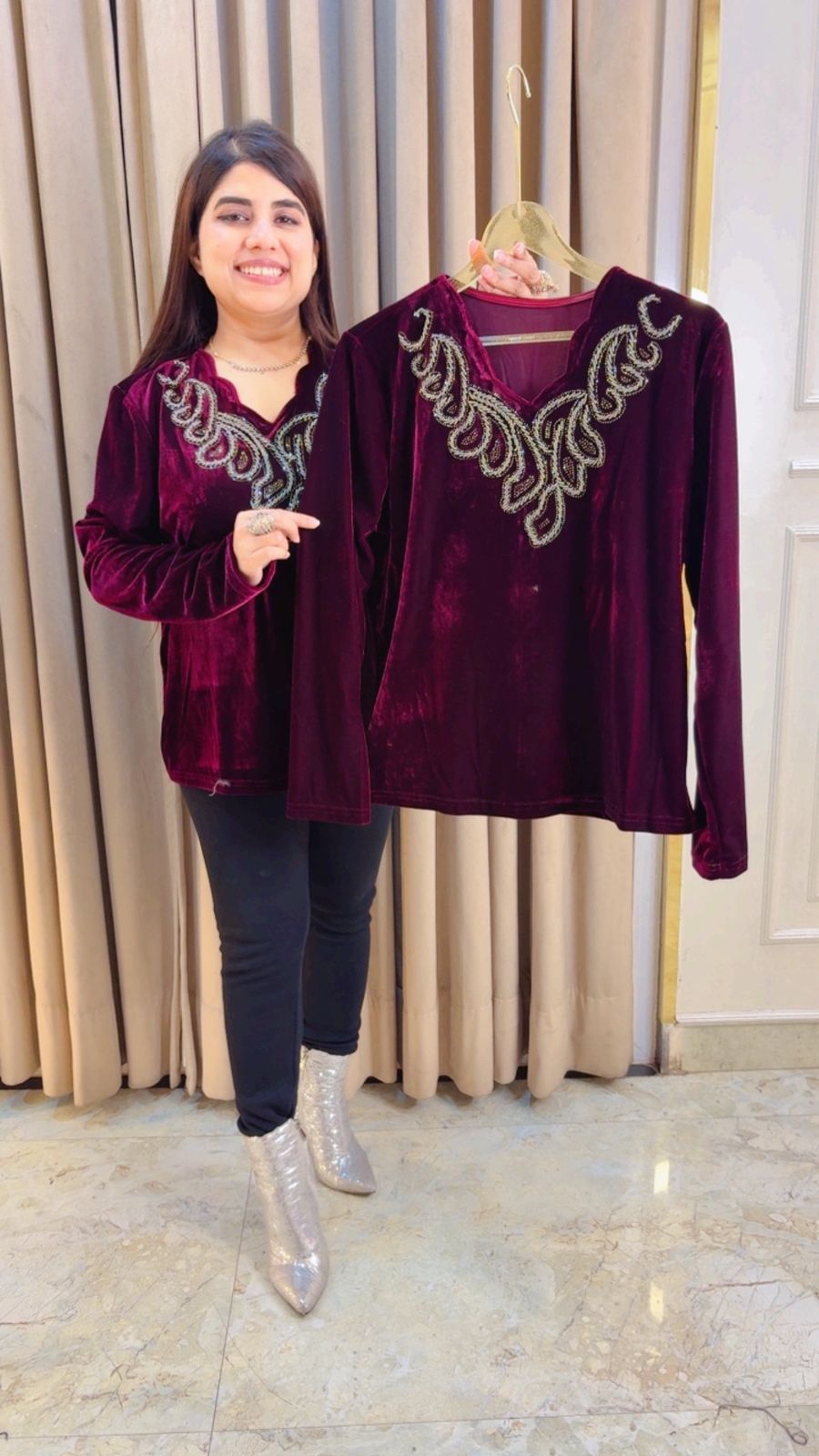 BEAUTIFUL VELVET TOP GGR3790