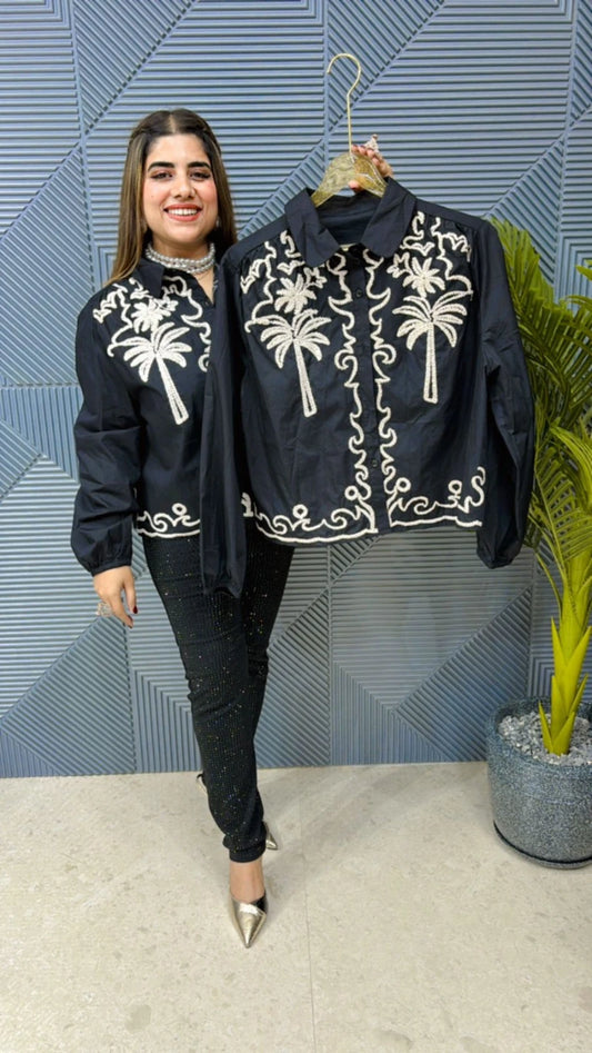 Imported Cotton Fabric Top With Embroidery Work GGR584