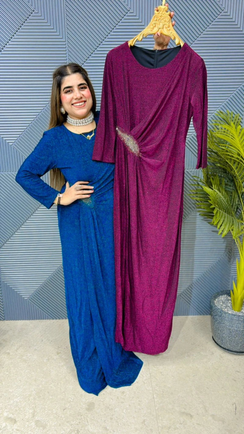 Imported Lycra Stretch Fabric Partywear Dress GGR604