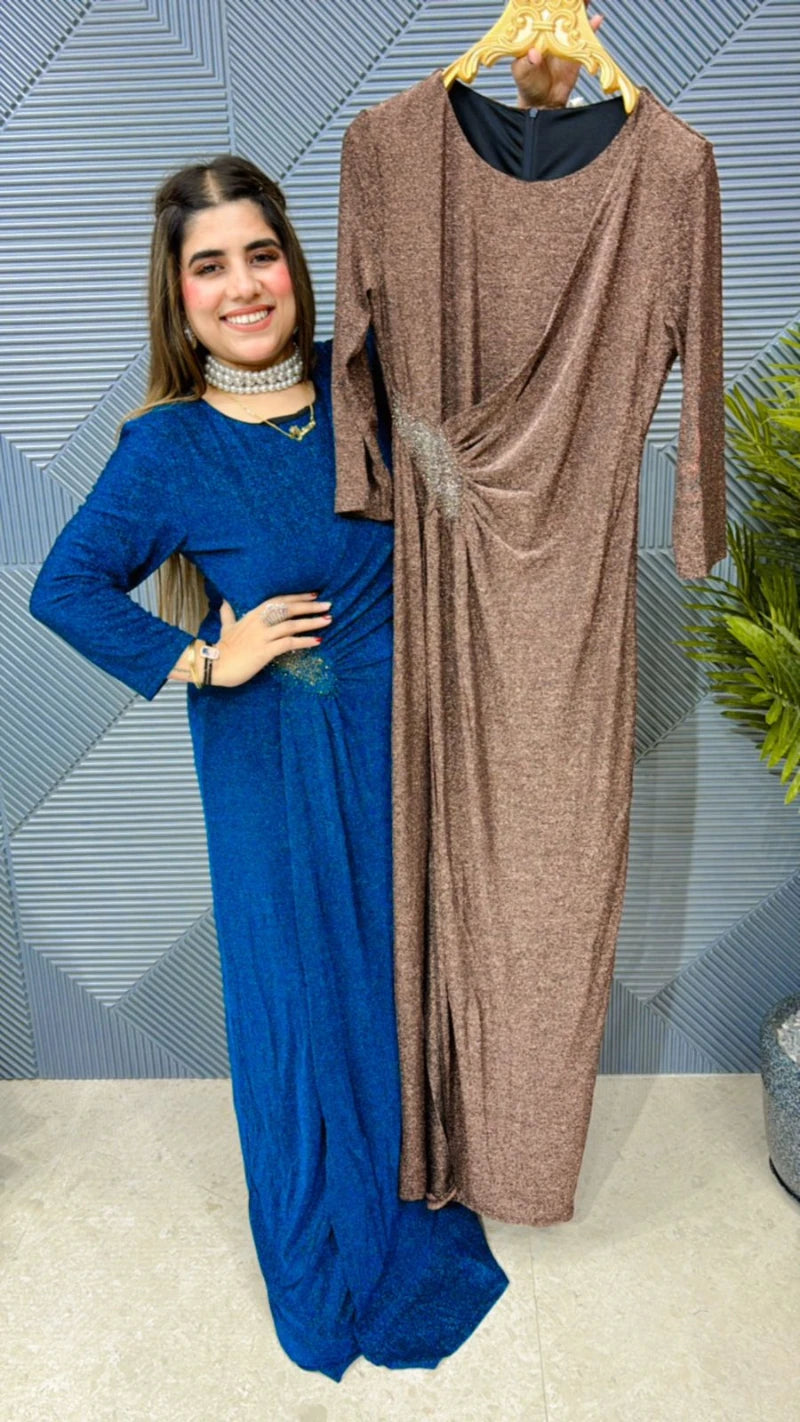 Imported Lycra Stretch Fabric Partywear Dress GGR604