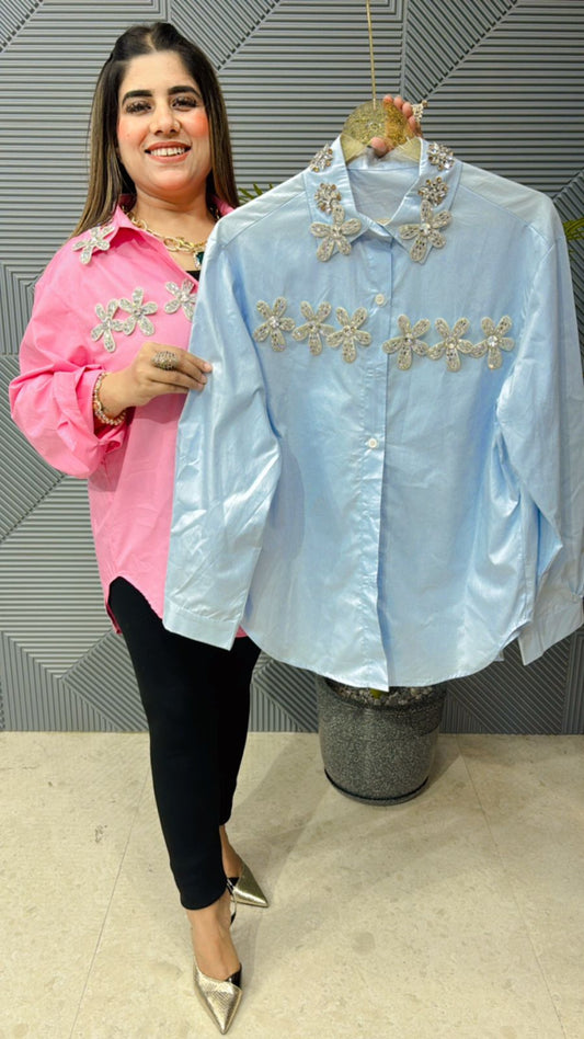 Premium Cotton Shirt With Beautiful Work GGR1042