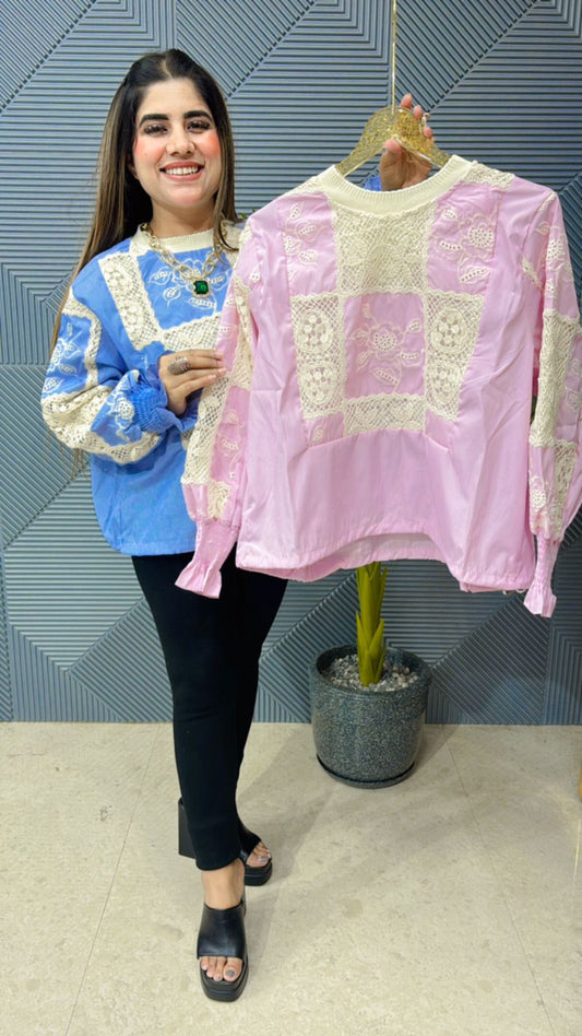 Premium Cotton Top With Crochia Work GGR1040
