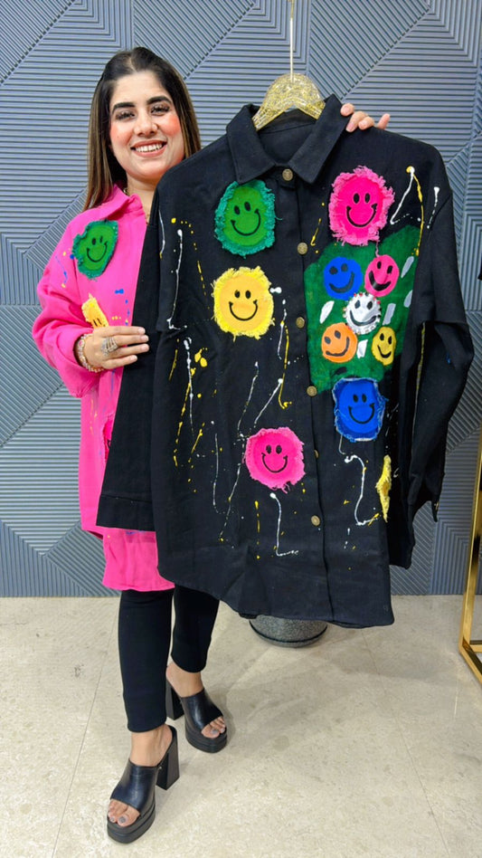Premium Denim Shirt With Embroidery Work GGR1041