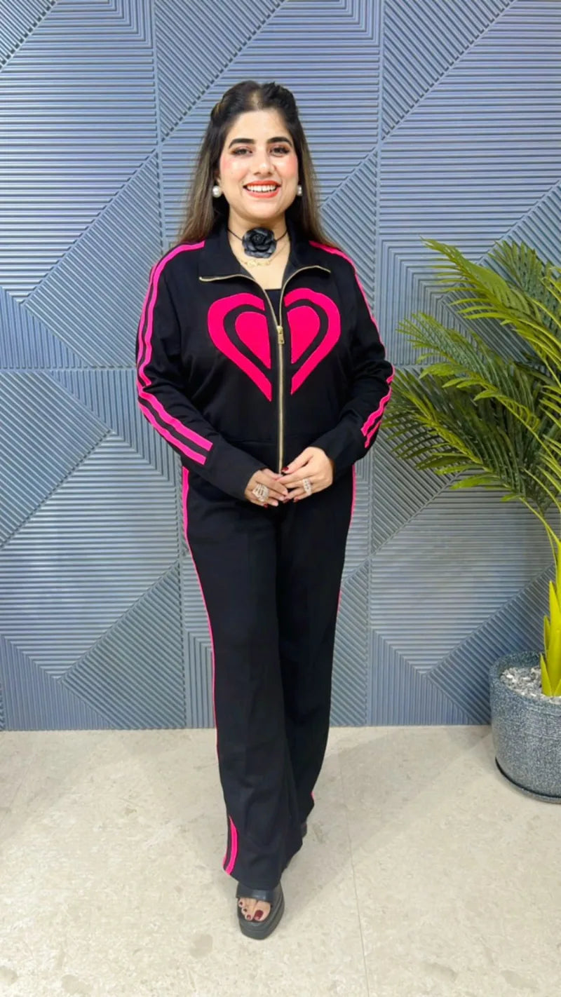 Premium Heart Cord Set: Imported Lycra Stretch Fabric with Heavy-Duty Quality GGR628