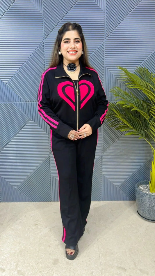 Premium Heart Cord Set: Imported Lycra Stretch Fabric with Heavy-Duty Quality GGR628