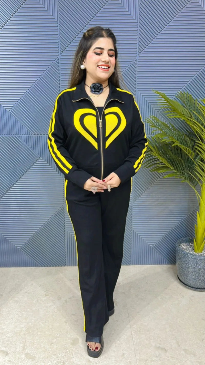 Premium Heart Cord Set: Imported Lycra Stretch Fabric with Heavy-Duty Quality GGR628