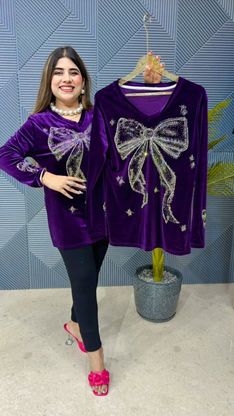Premium Imported Fabric Velvet Top GGR781