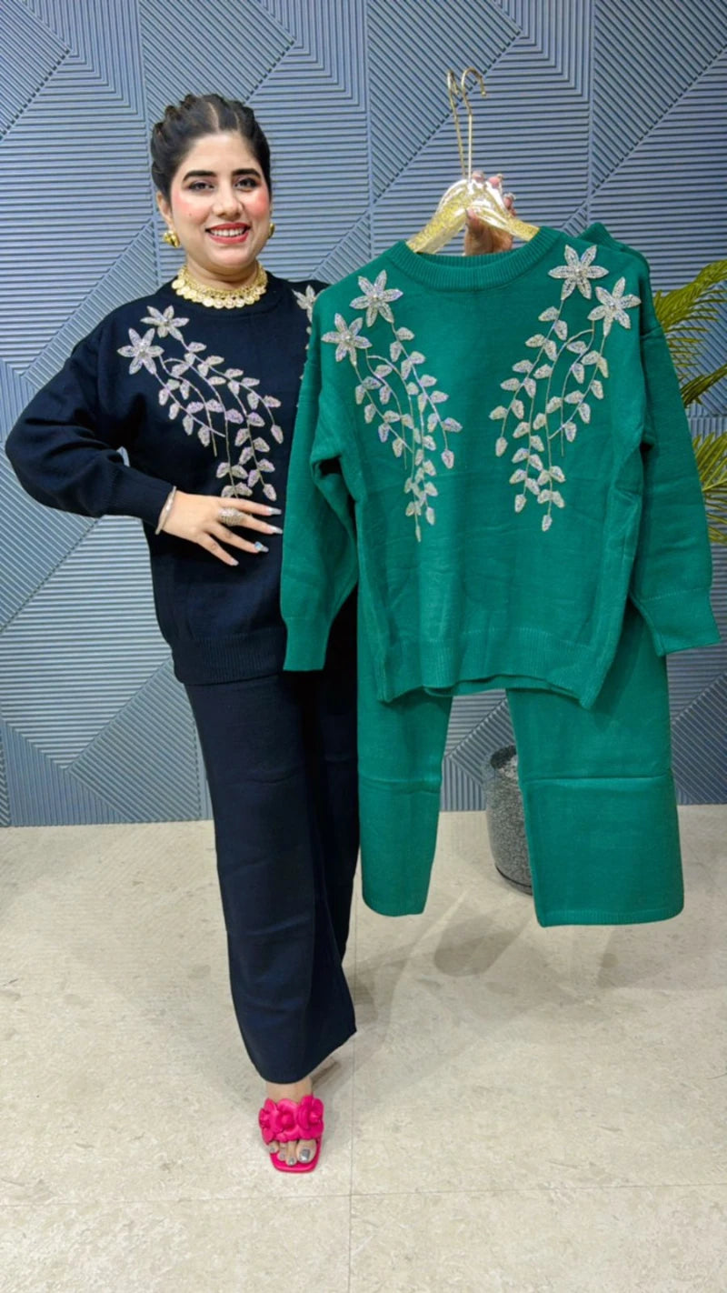 Premium Imported Fabric Woollen Cord Set GGR783