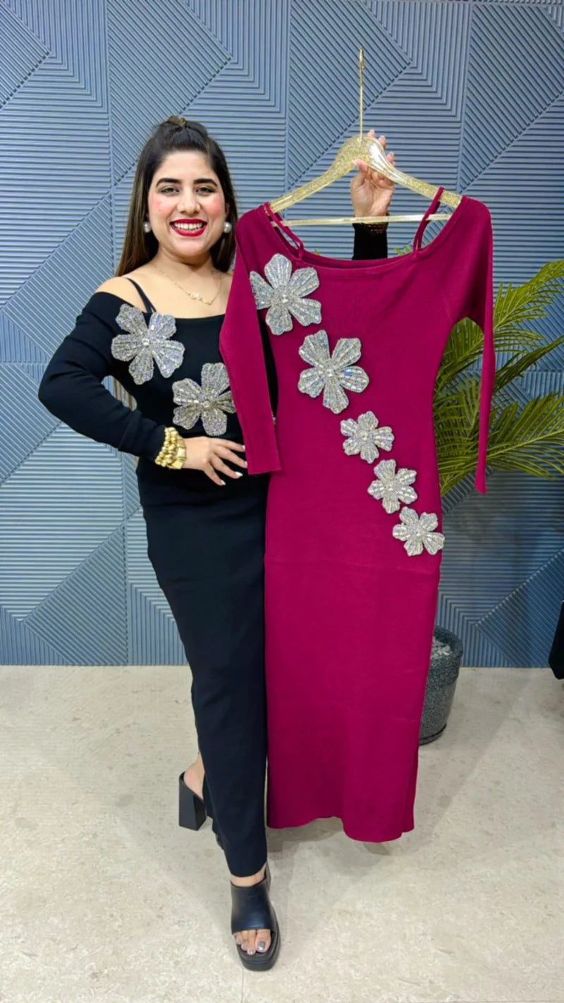 Premium Knitted Dress – Heavy, Stretchable Imported Fabric GGR814