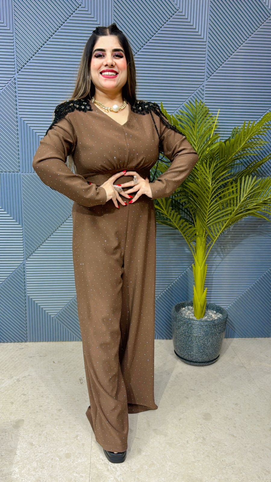 Premium Partywear Jumpsuit With Heavy Work GGR1063