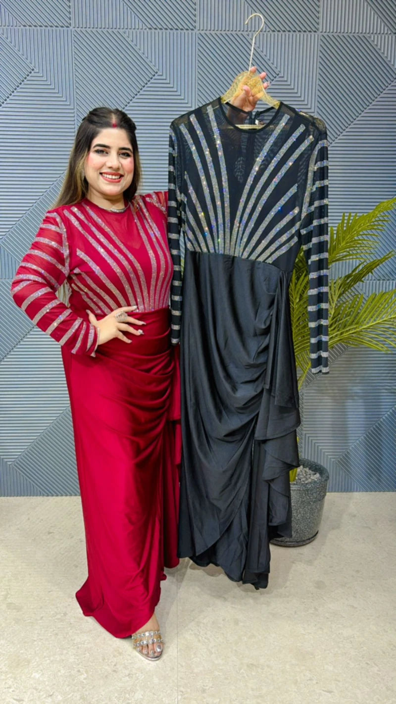 Premium Quality Partywear Padded Dress GGR791