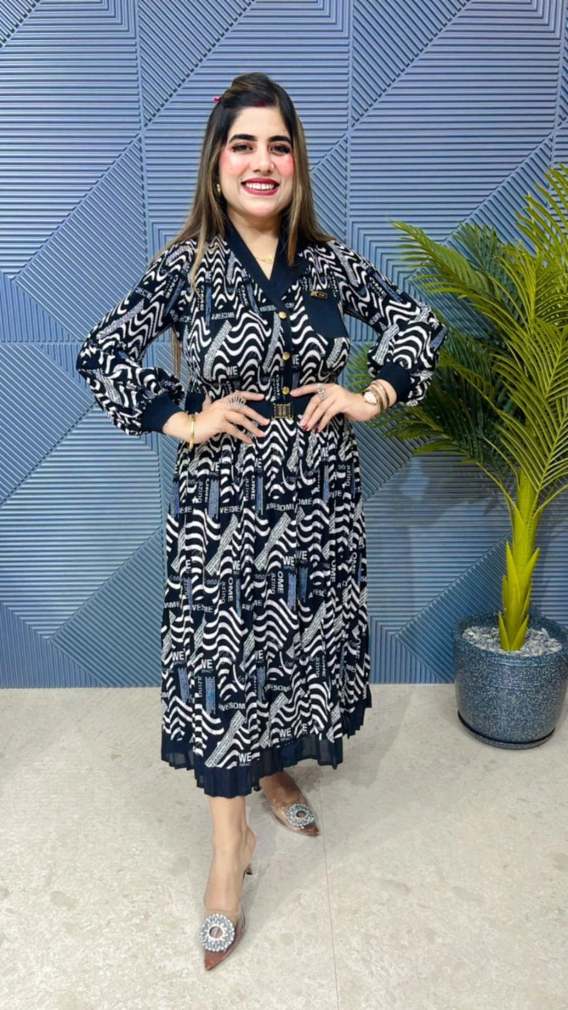 Premium Quality Pleated Dress GGR654