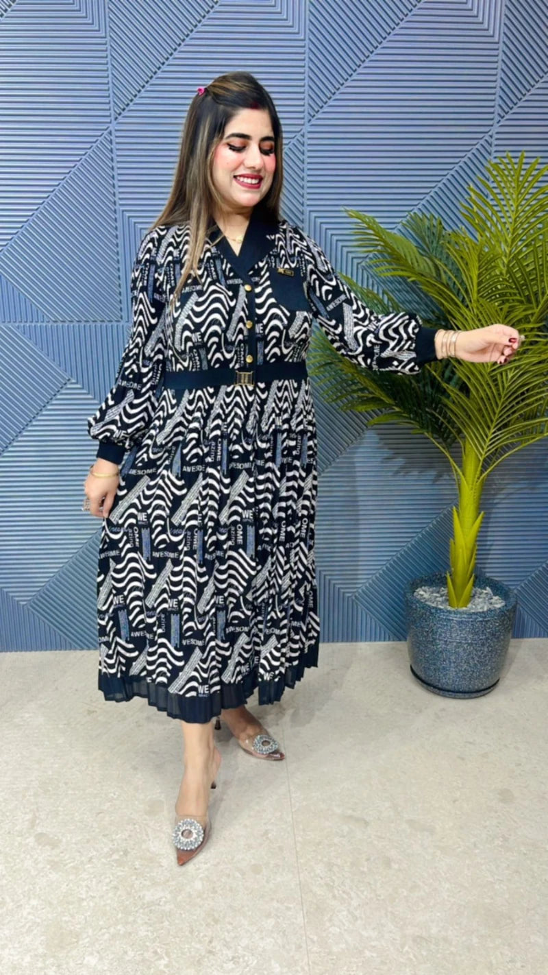 Premium Quality Pleated Dress GGR654