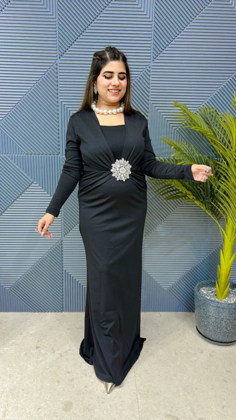 Premium Quality Stretchable Partywear Dress With Spagetti GGR663