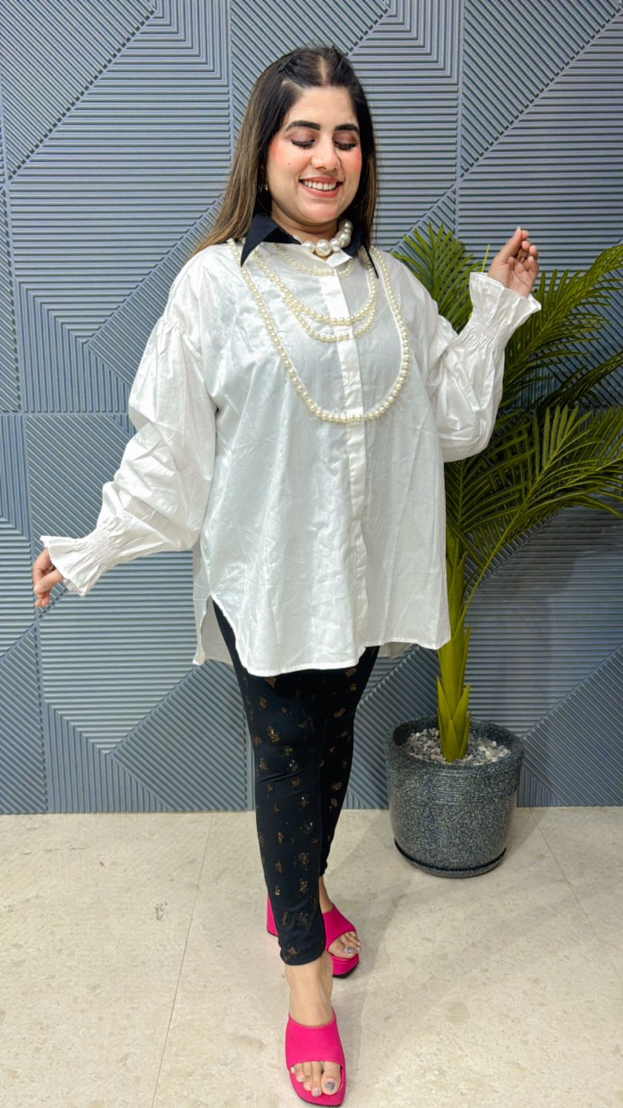 Premium Shirt With Beautiful Beads Work In Front GGR1068