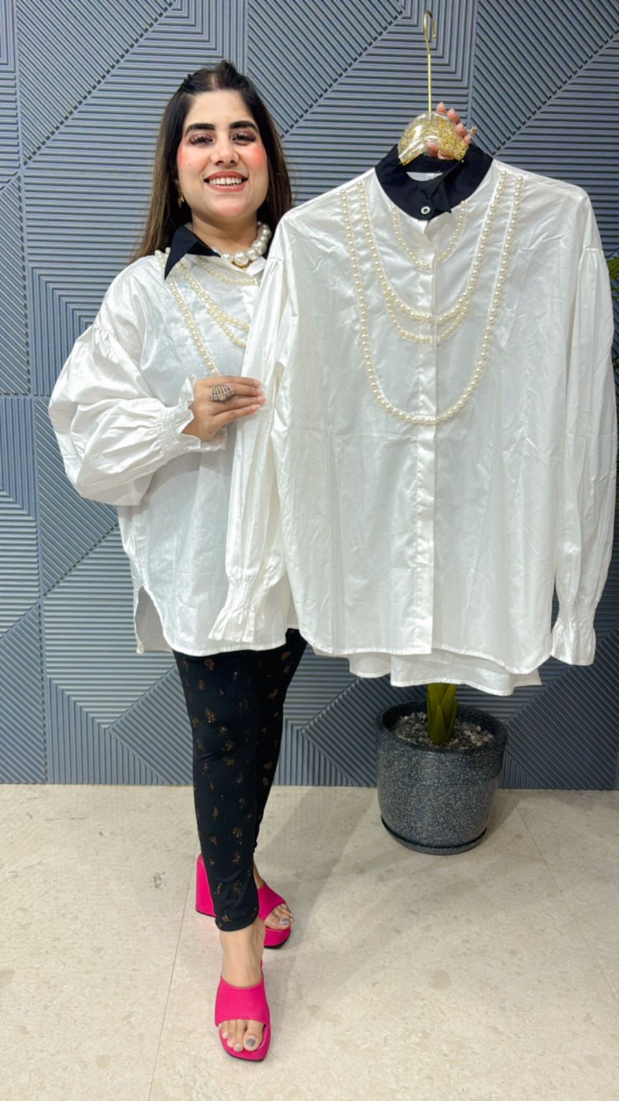 Premium Shirt With Beautiful Beads Work In Front GGR1068