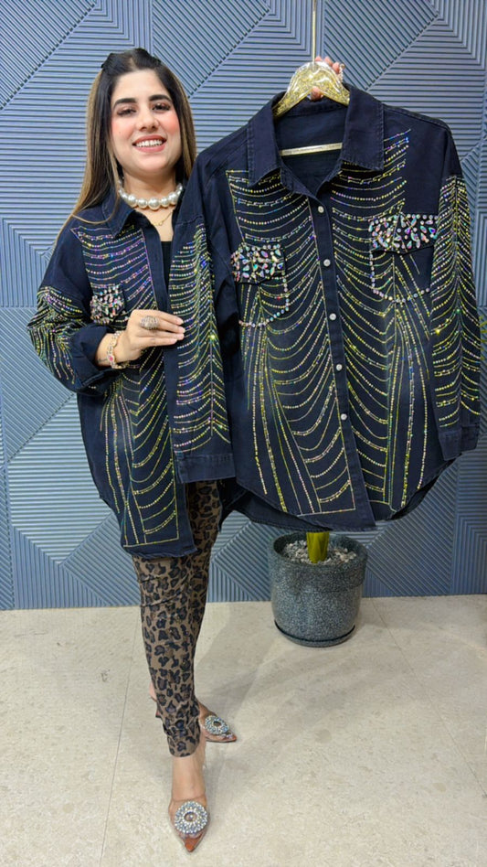 Premium Skeleton Denim with Swarovski Work GGR1038