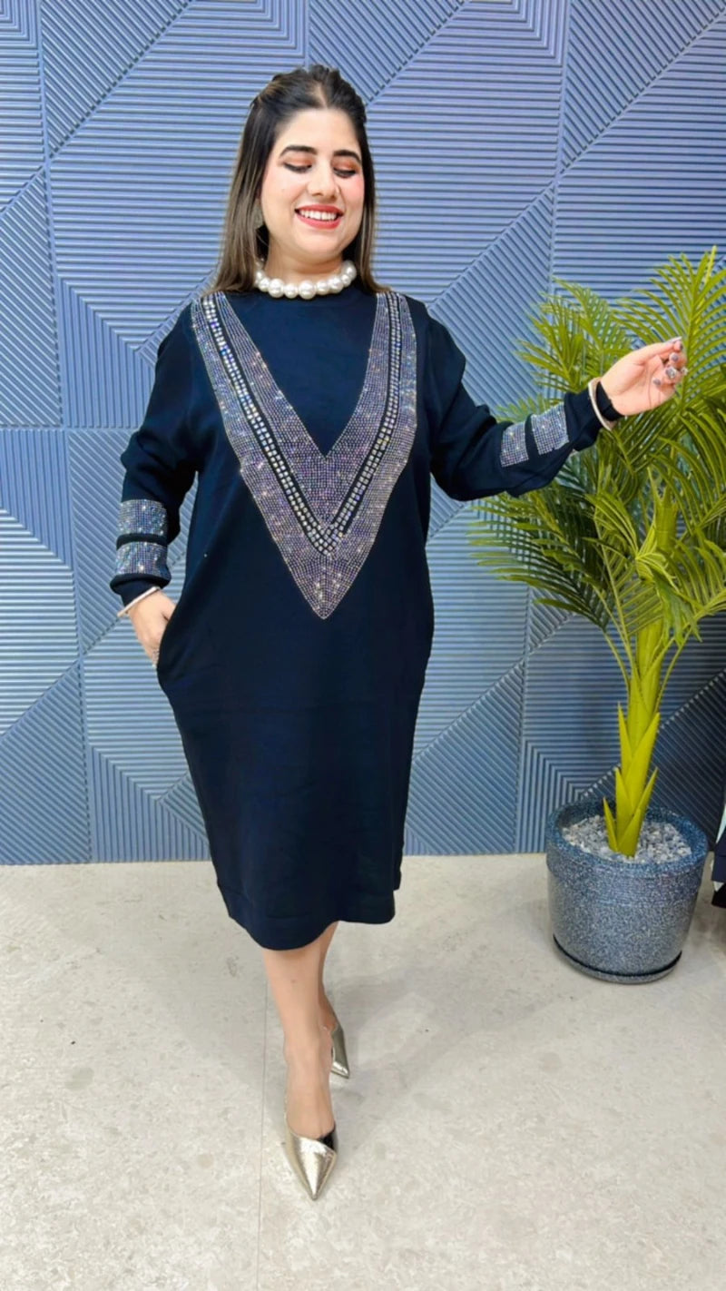 Premium Swarovski Knitted Dress GGR756