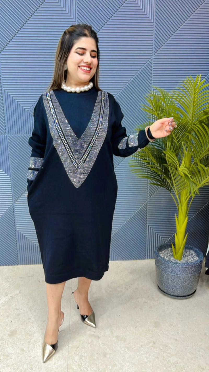 Premium Swarovski Knitted Dress GGR756